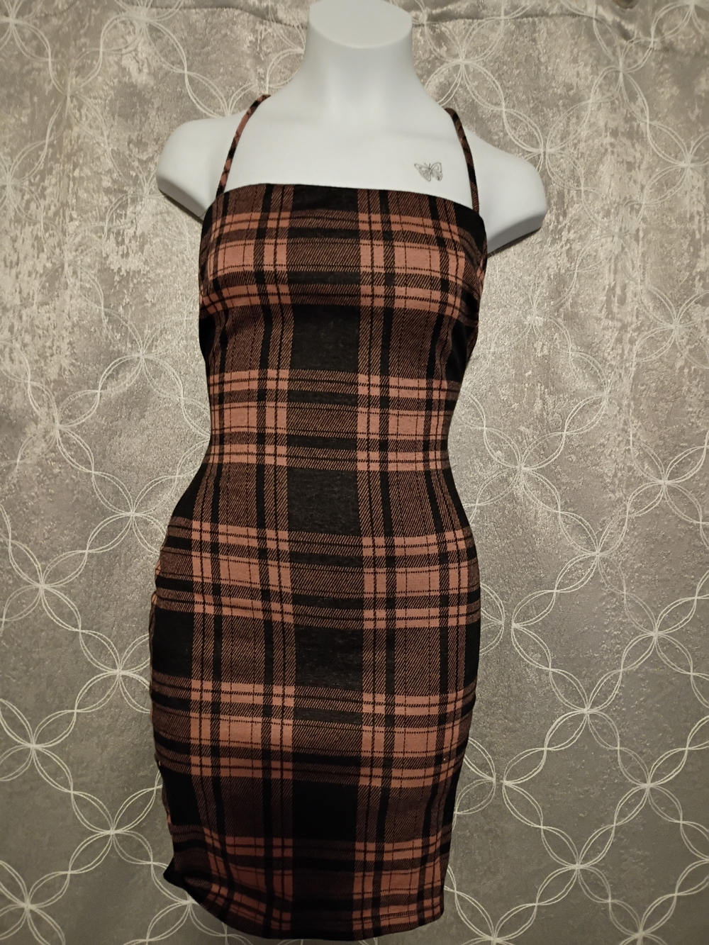 Windsor Plaid Halter Dress